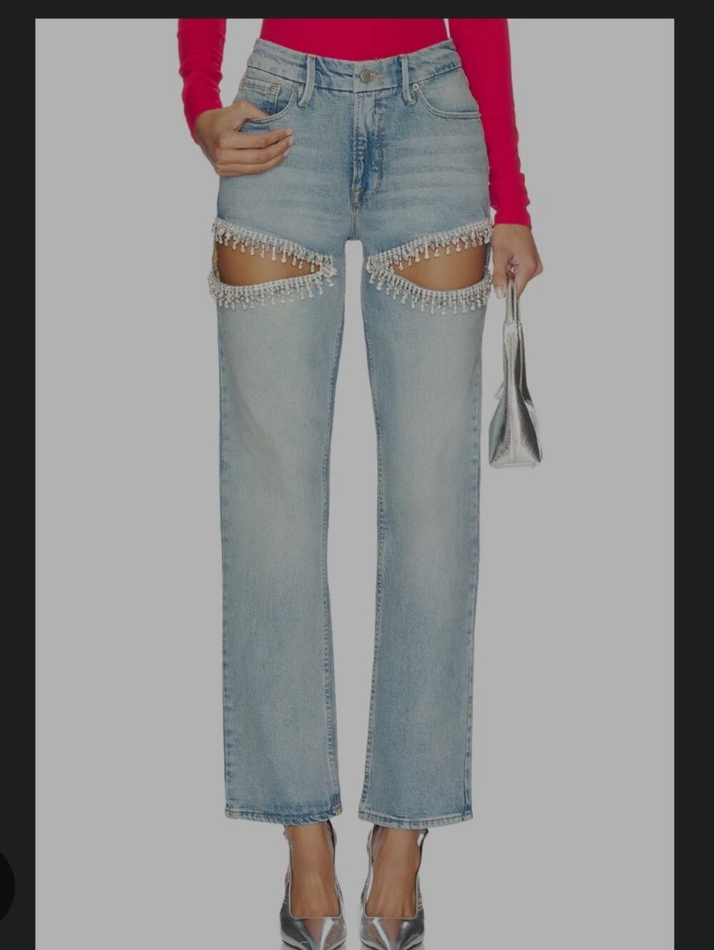 NWT Good American Icon Straight Diamond Jeans
